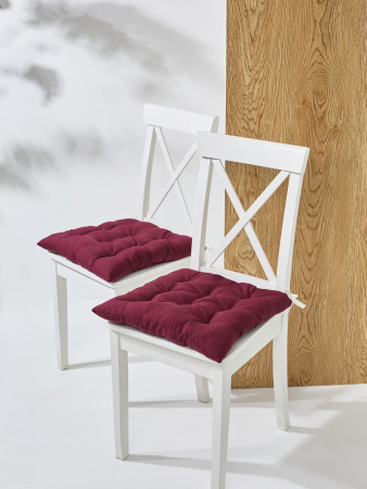 Кухонная подушка на стул (габардин) арт.GB40 / Бордовый