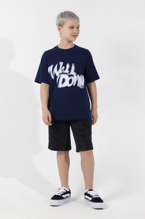 Детская футболка для мальчика Леон-3 / темно-синий