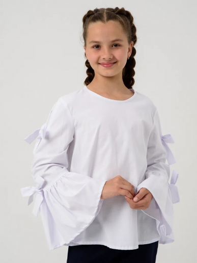 Детский джемпер "Лора" длинный рукав / Белый