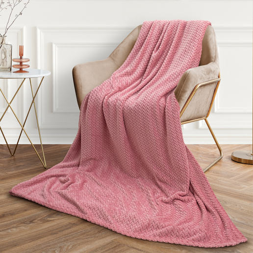 Покрывало Happy Family велсофт зигзаг г/к №21 Брусничный