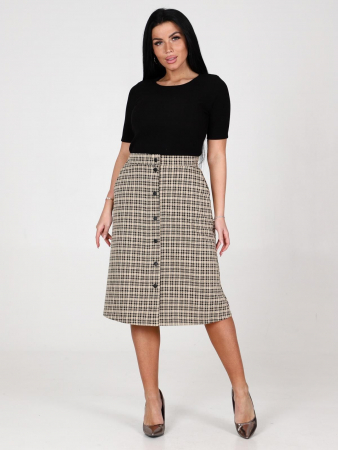 Юбка женская Магда / клетка бежевый