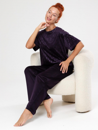 Женский костюм Элнора-Жаккард / сливовый