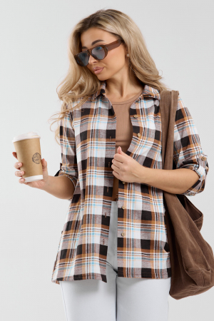 Женская рубашка 36988 / коричневый