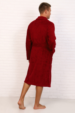 Халат мужской махровый шалька Элит / 945-Бордовый