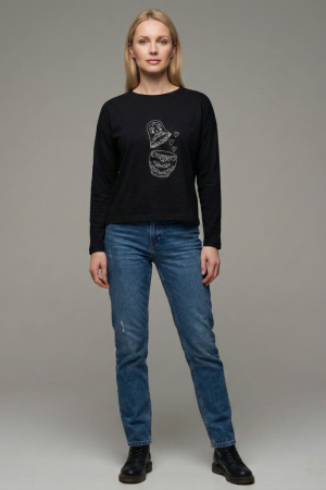 Лонгслив женский оверсайз Ч Арт. 10638