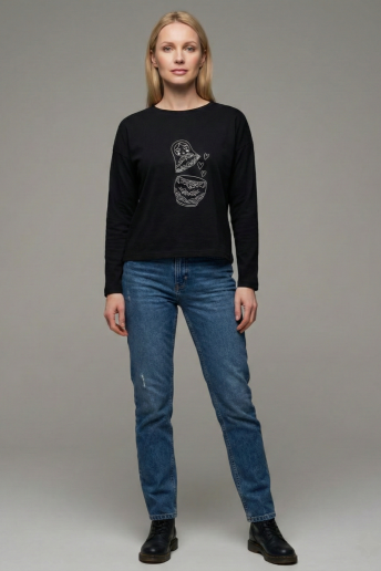 Лонгслив женский оверсайз Ч Арт. 10638