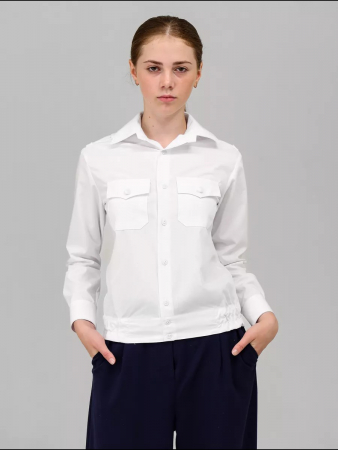 Детская рубашка кадетская (длинный рукав) / Белый