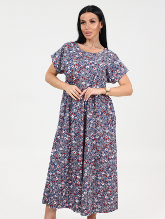 Женское платье М-982 / Цветок серый