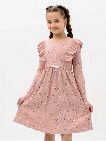 Детское платье "Бетти" длинный рукав / Персиковый