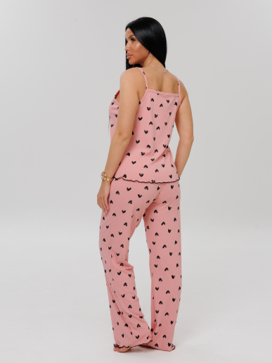 Женская пижама П-111(Л) / Персиковый (сердечки)