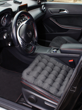 Подушка в автомобиль с гречневой лузгой арт. APG25 / Графит