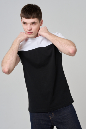 Мужская футболка 14482 / белый+черный