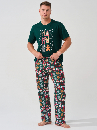 Мужская пижама "Пряник" 1820-К / Изумрудный