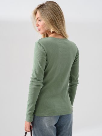 Женский лонгслив "Кашкорсе" 2382-Каш / Зеленый