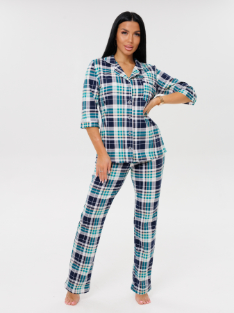 Женский костюм К-132(К) / Бирюзовый (клетка)