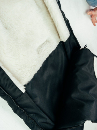 Детский конверт меховой на выписку / черный