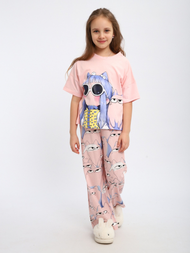 Детская пижама "Друзья" / Розовый