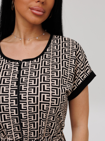 Женский халат Х-140(К) / Бежевый (геометрия)