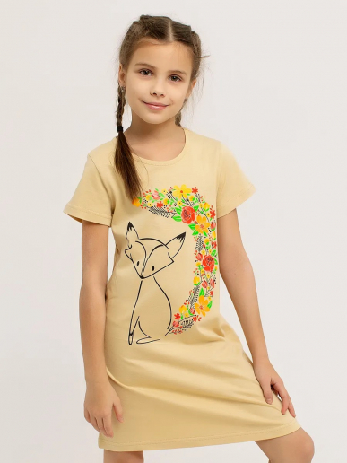 Детская сорочка "Лиса с хвостом" арт. дк310бж