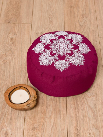 Болстер для йоги круглый "релакс" / бордо
