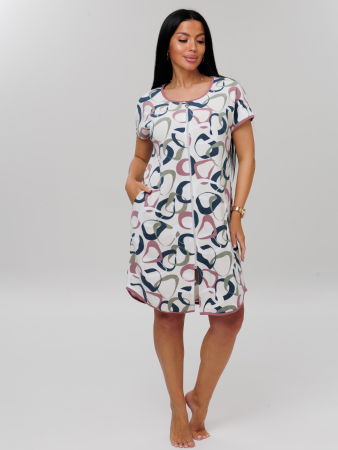 Женский халат Х-144(М) / Брусничный (узоры)