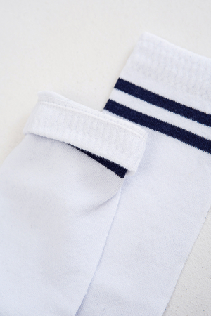 Детские гольфы Школа (набор 2 пары) / белый, темно-синий