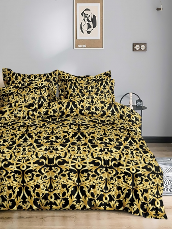 Постельное белье полисатин на молнии / Золотой вензель