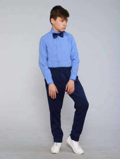 Детская рубашка "Школьник" / Светло-синий
