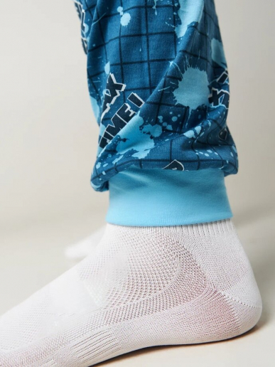 Детская пижама "Патруль" длинный рукав / Голубой