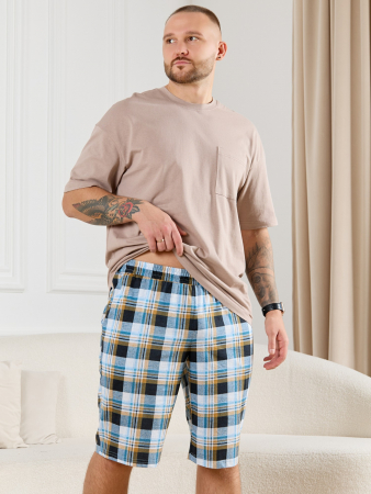 Шорты мужские Тор-2 / клетка бирюза