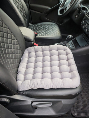 Подушка автомобильная на сиденье "АВТО-БИО" 50x45 / светло-серая