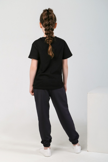 Футболка для девочки Бэйсик-1 / Черный