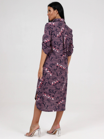 Женская туника МИДИ ТК-25 / Буквы, перелив какао