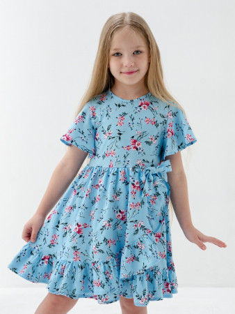 Детское платье "Мальва" / Ярко-голубой