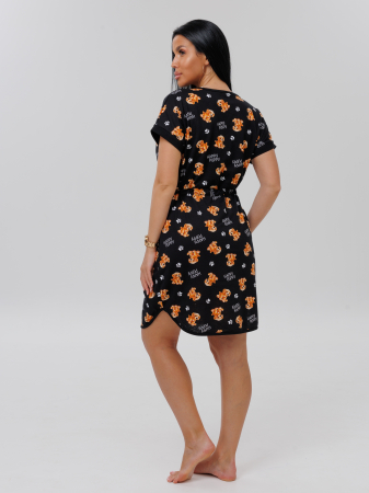 Женский халат Х-140(К) / Черный (собачки)