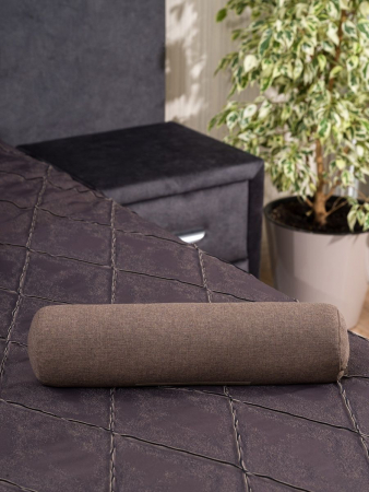 Валик ортопедический массажный для спины и поясницы с лузгой гречихи / коричневый