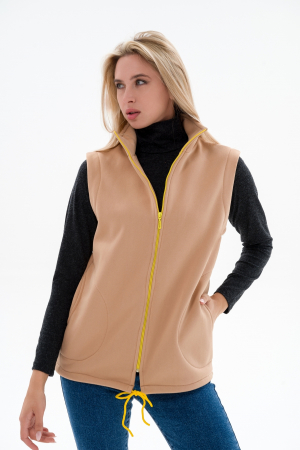 Жилет женский из футера / Капучино макси