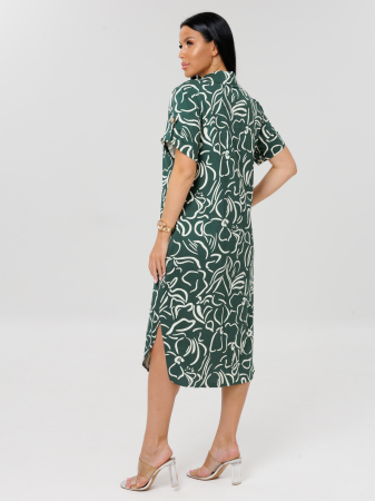 Женский халат Х-105(К) / Зеленый (узоры)