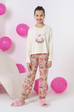 Пижама для девочки Единопончик-1 / молочный