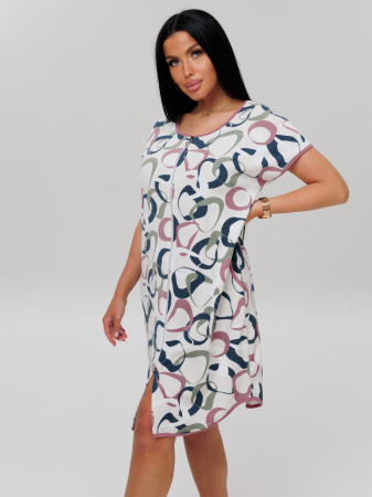 Женский халат Х-144(М) / Брусничный (узоры)