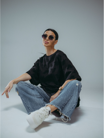 Женская футболка Ирбис / Махра, Микки черный