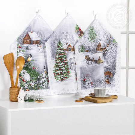 Набор полотенец рогожка / Студеная пора