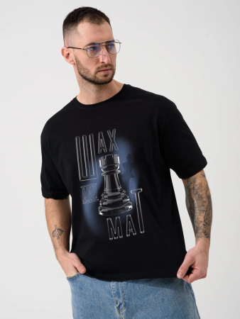 Мужская футболка "Шах и мат" 2439-К / Черный