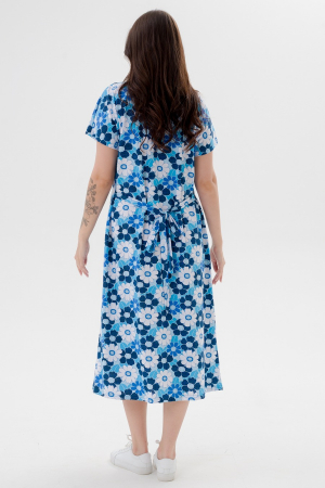 Платье женское из кулирки Миранда / Голубая ромашка макси