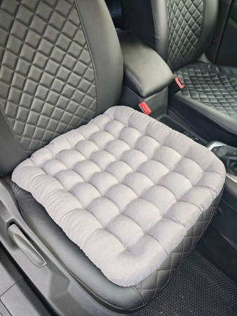 Подушка автомобильная на сиденье "АВТО-БИО" 50x45 / светло-серая