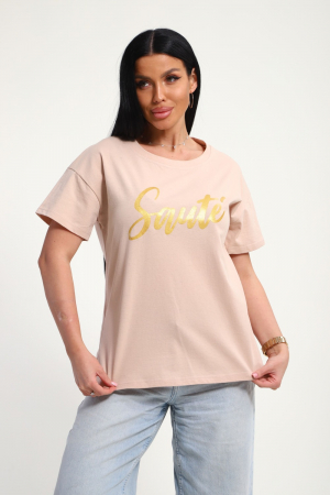 Женская футболка 85662 / бежевый