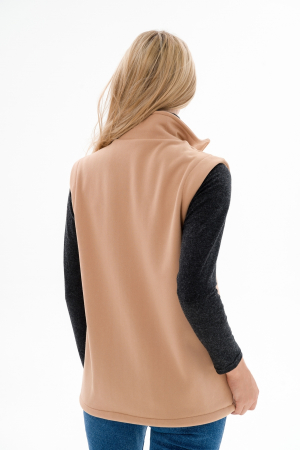 Жилет женский из футера / Капучино макси