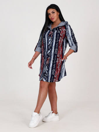 Женская туника с капюшоном ТК-342 / Гармония бордо