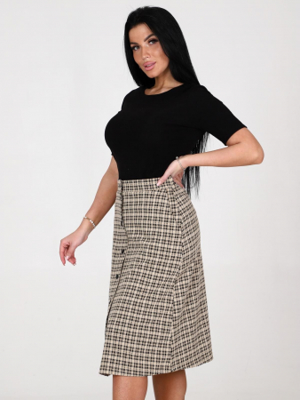 Юбка женская Магда / клетка бежевый