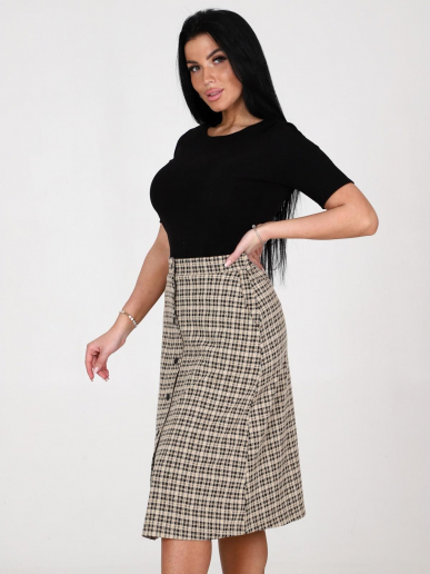 Юбка женская Магда / клетка бежевый